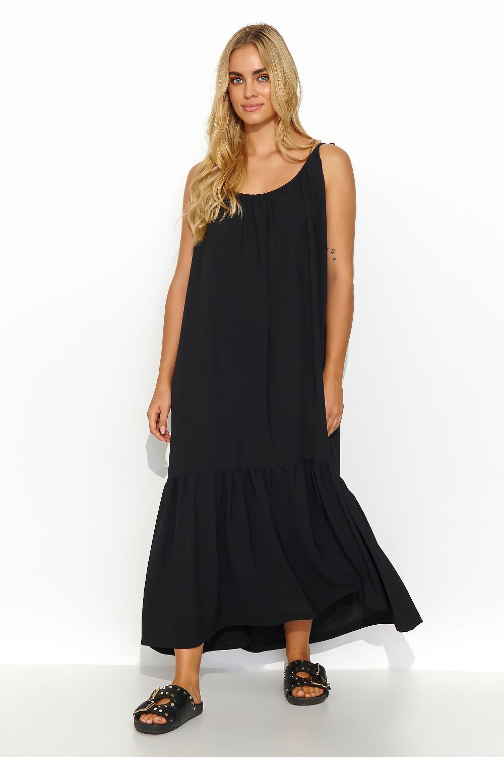 Breezy Ruffle Maxi Dress - Black 1 / one-size-fits-all - Sport Finesse