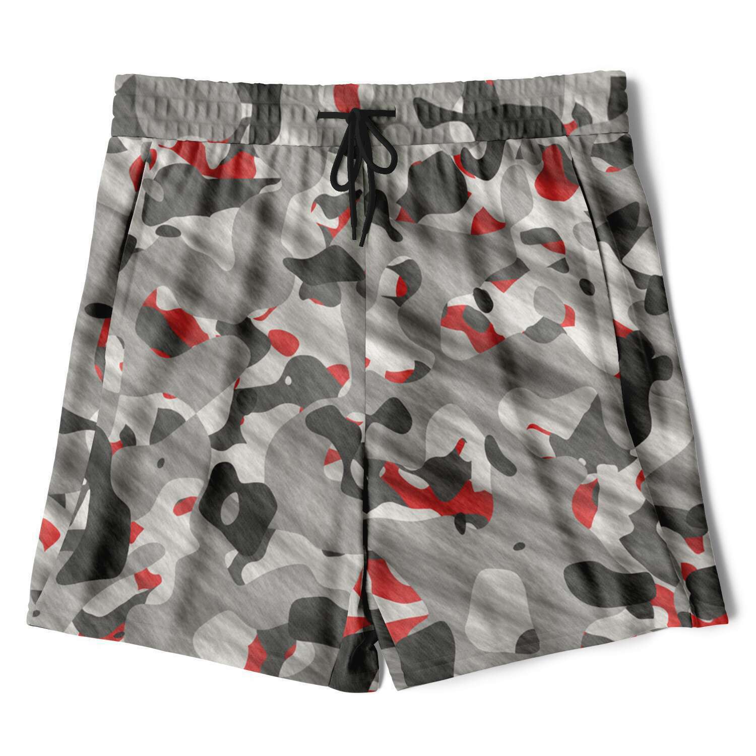 Multi Camouflage Mens 2-in-1 Shorts - XS / Grey Red - Sport Finesse