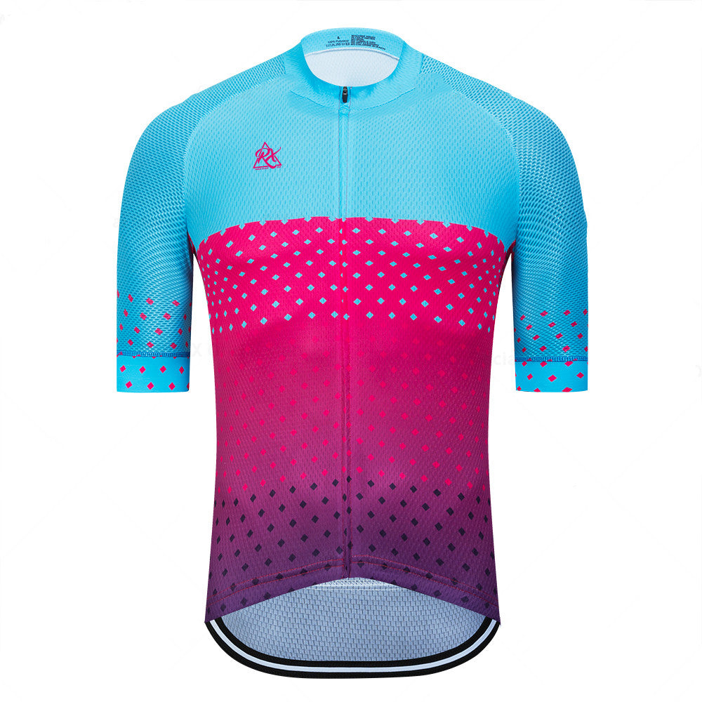Raudax Summer Short Sleeve Triathlon Cycling Jersey - Pink Sky Blue / XS - Sport Finesse