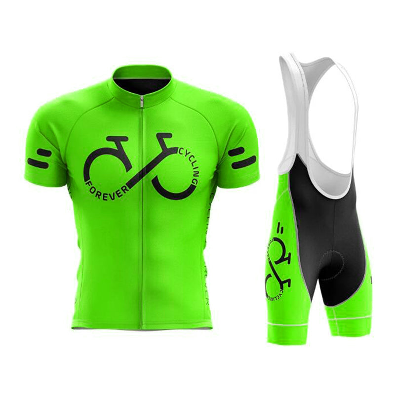 Unisex Forever Cycling Short-sleeved Cycling Suit - Mint Black Bib Set / XS - Sport Finesse