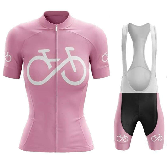 Unisex Forever Cycling Short-sleeved Cycling Suit - Baby Pink Bib Suit / XS - Sport Finesse