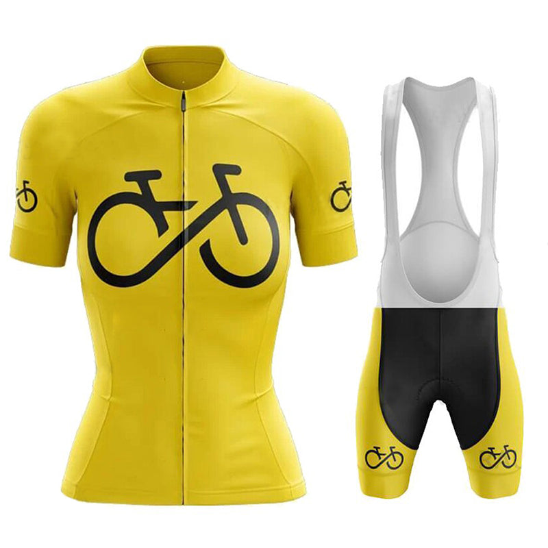 Unisex Forever Cycling Short-sleeved Cycling Suit - Dark Yellow Bib Set / XS - Sport Finesse
