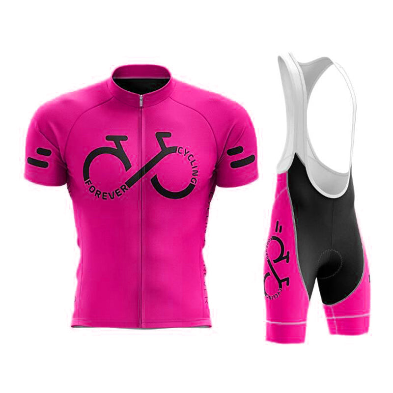 Unisex Forever Cycling Short-sleeved Cycling Suit - Pink Bib Set / XS - Sport Finesse