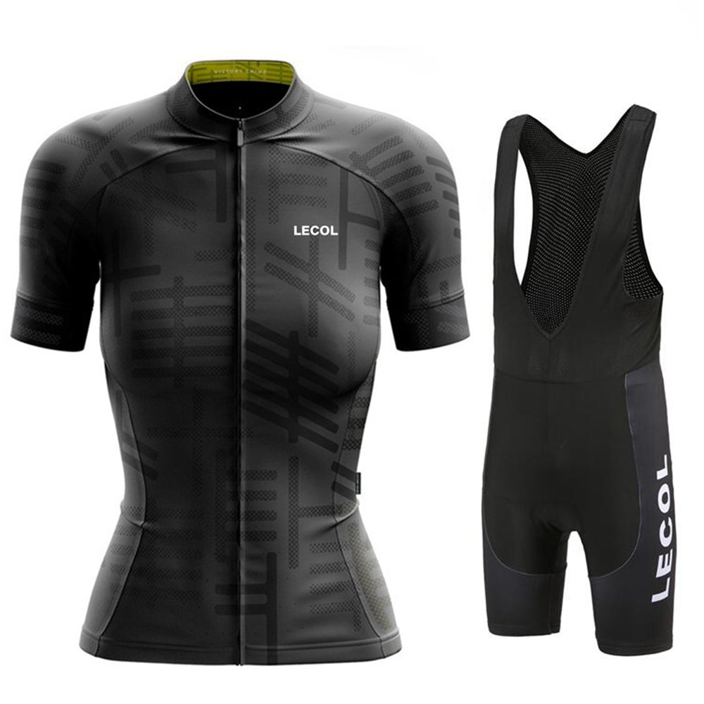 LeCol Pro Team Summer Cycling Jersey Set - Full Black Bib Set / XXS - Sport Finesse