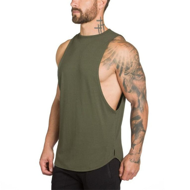 Men's Solid Tank Top - Army Green / M - Sport Finesse