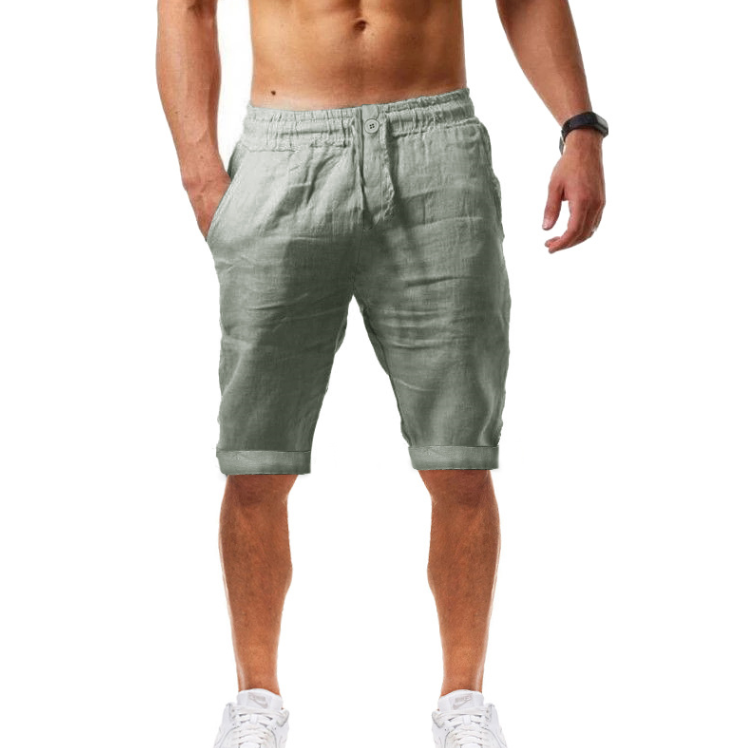 Summer New Casual Sports Cotton and Linen Shorts