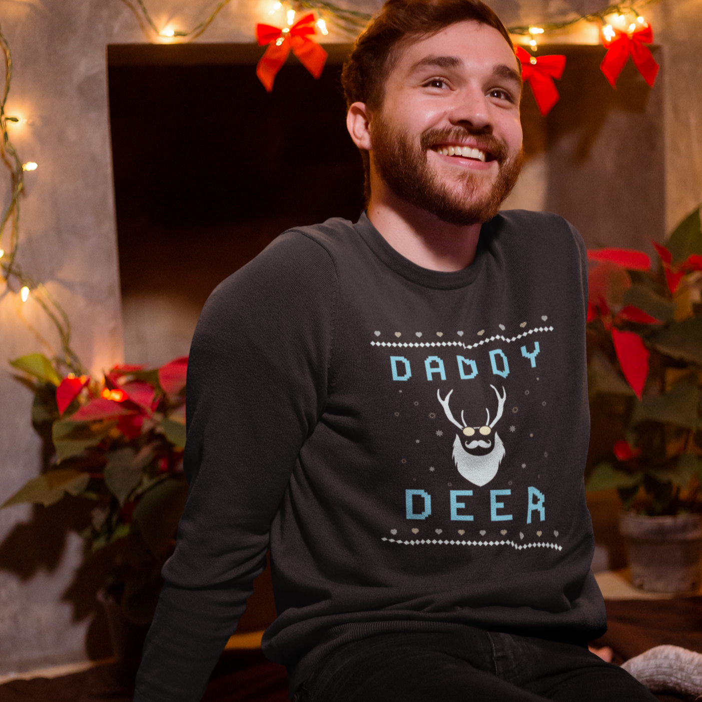Daddy Deer Sweatshirt - Black / S - Sport Finesse