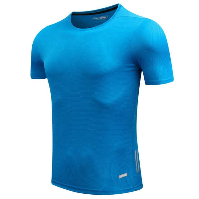 Men's Solid T-Shirts - Blue / XS - Sport Finesse