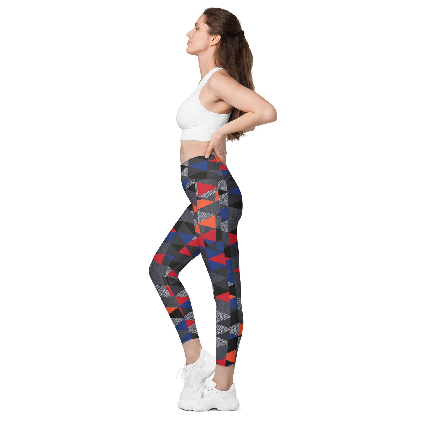 Patterned Crossover leggings with pockets - Sport Finesse
