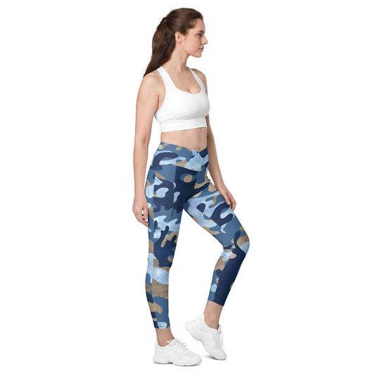Camo leggings with pockets - 2XS / Blue - Sport Finesse