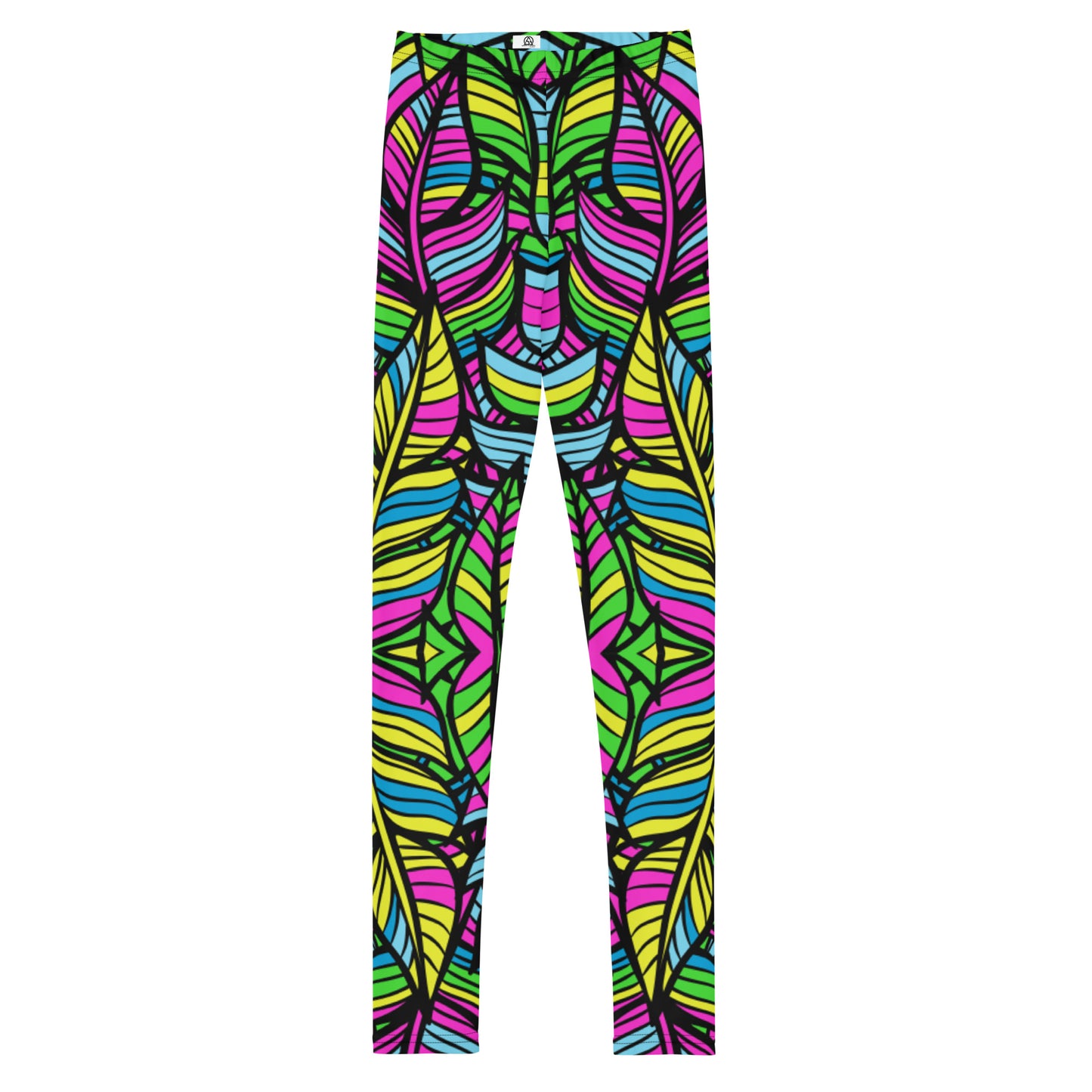 Neon Feathers print Youth Leggings - Sport Finesse