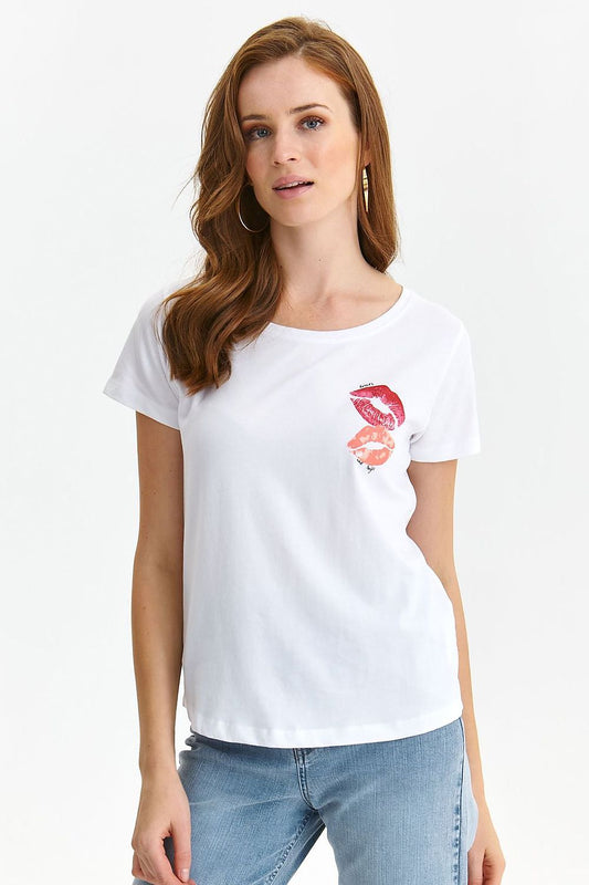 Two Lips Print T-shirt - 34 - Sport Finesse