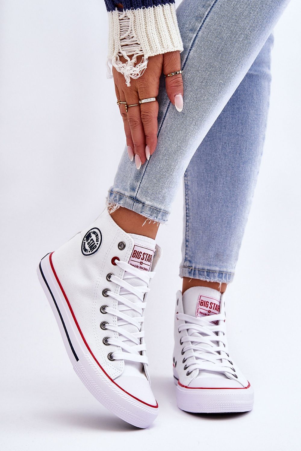 Classic High-Top White Canvas Sneakers