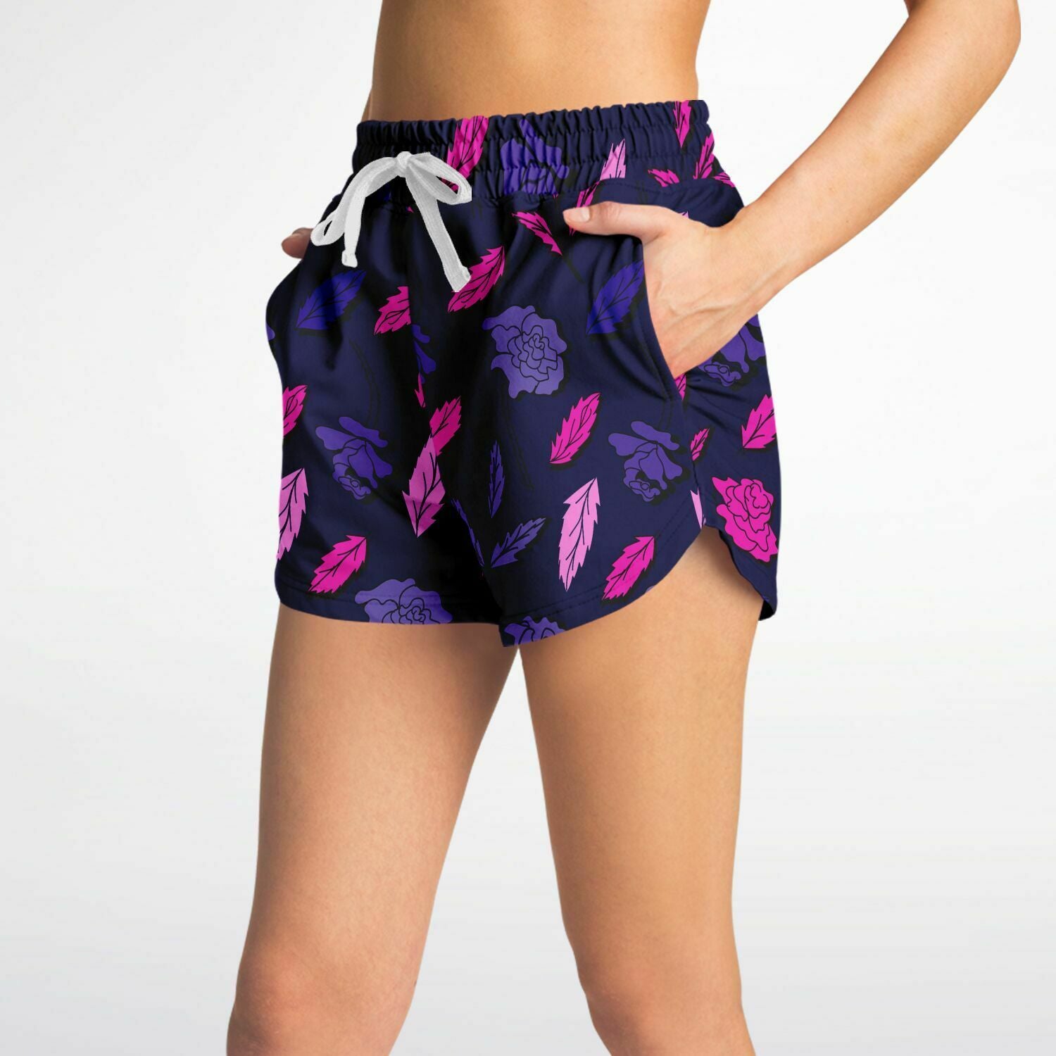 Purple Floral loose Shorts - Sport Finesse