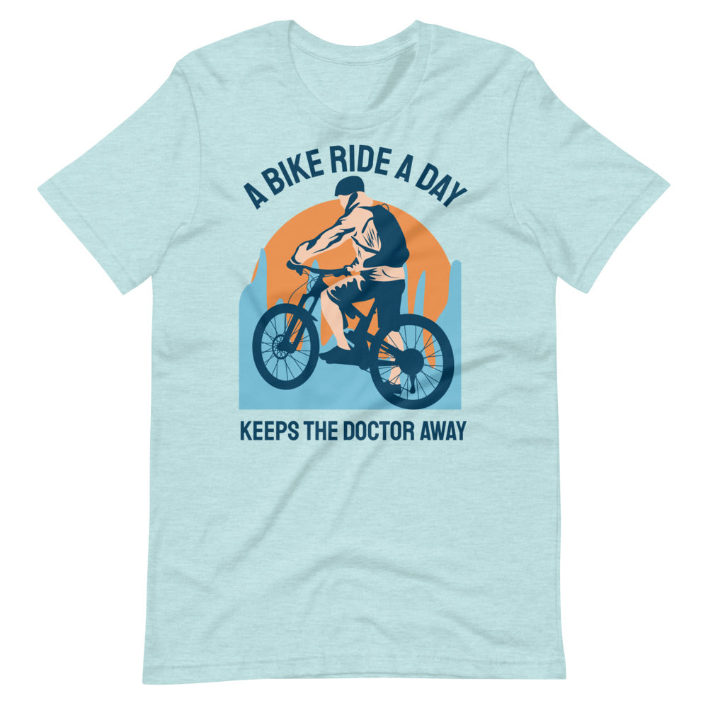 Keeps the Doctor Away Cycling T-Shirt - Heather Prism Ice Blue / S - Sport Finesse