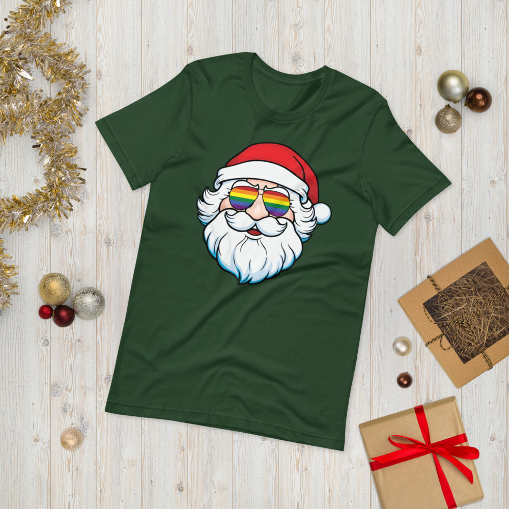 Santa Claus wearing Pride Sunglass T-Shirt - Sport Finesse