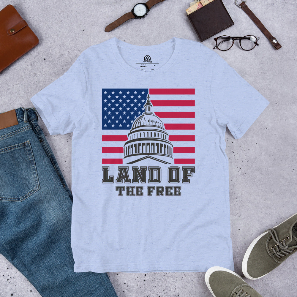 Land of the Free t-shirt - Heather Blue / S - Sport Finesse