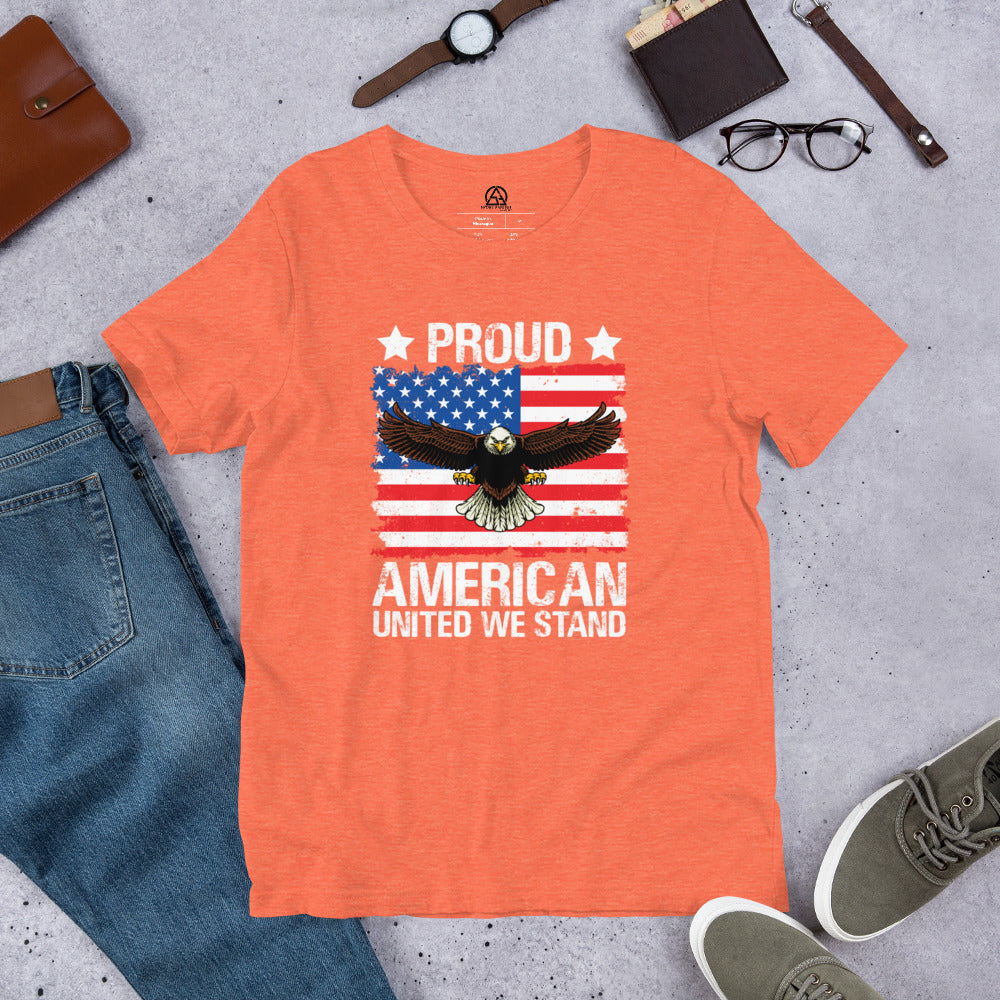 Proud American t-shirt - Heather Orange / S - Sport Finesse
