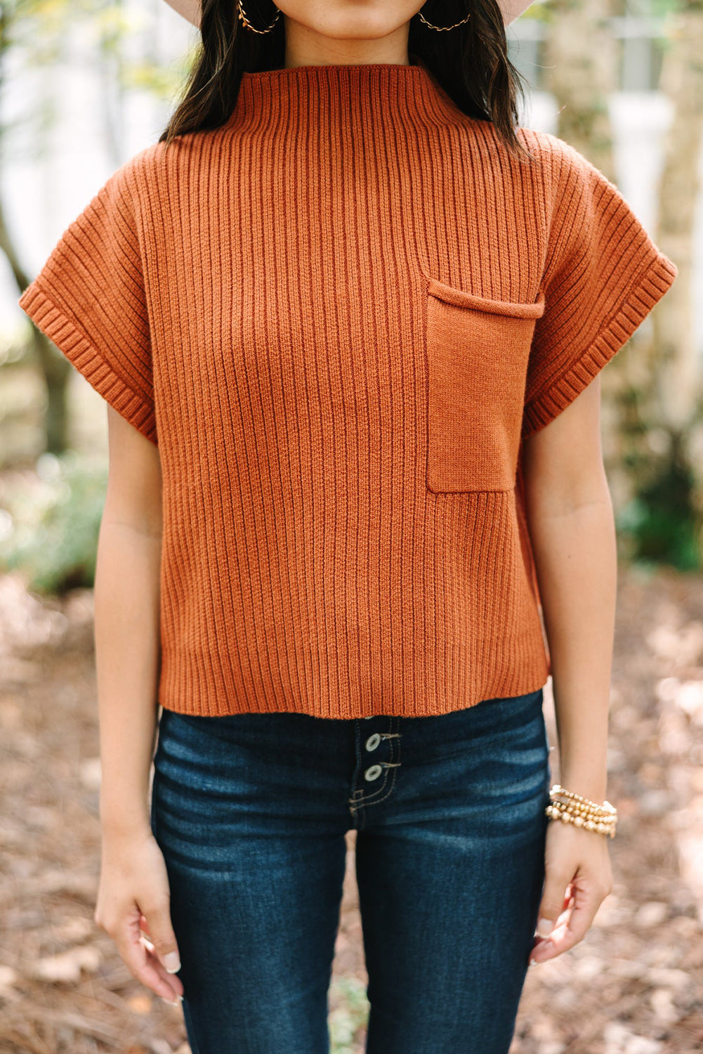 Cozy Breeze Ribbed Short-Sleeve Sweater