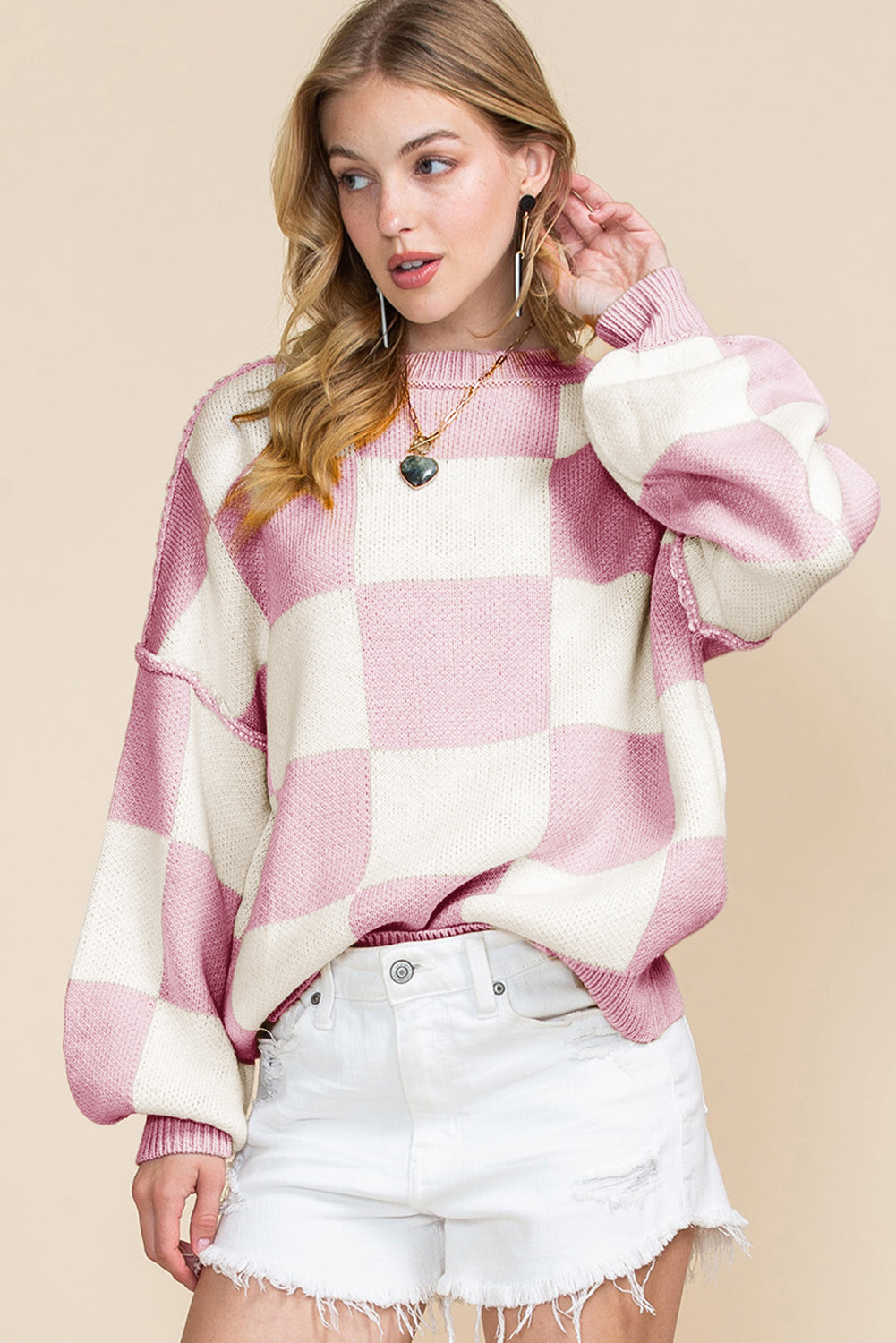 Plaid & Cozy Bishop Sleeve Sweater