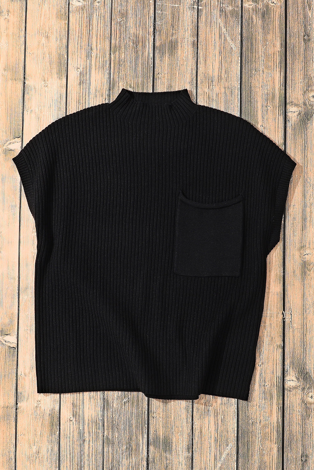 Cozy Breeze Ribbed Short-Sleeve Sweater