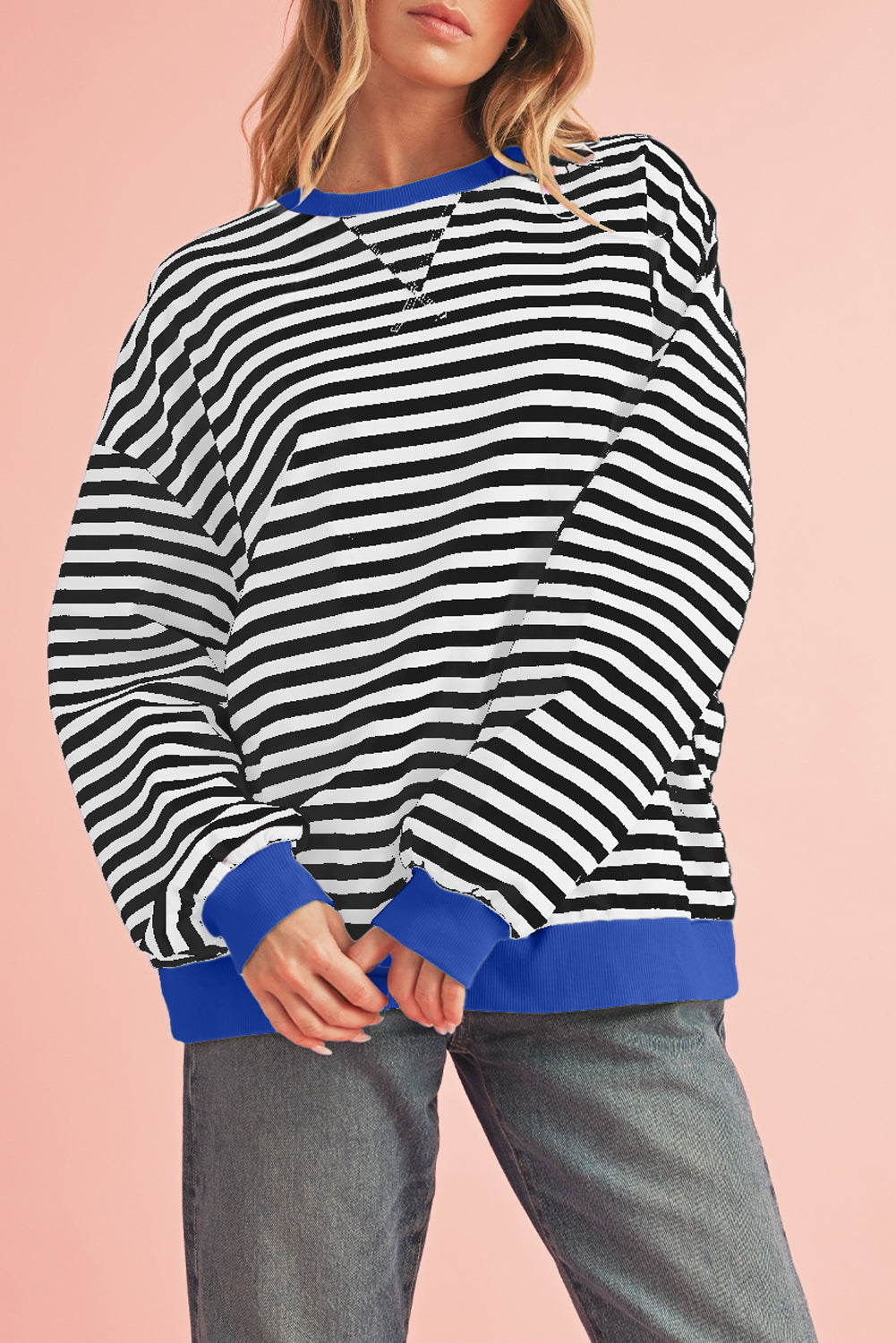 Chill Vibes Contrast Edge Oversized Sweatshirt