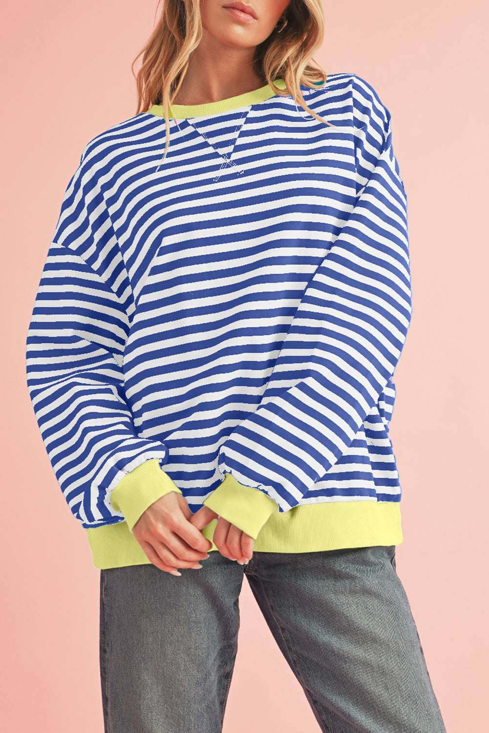 Chill Vibes Contrast Edge Oversized Sweatshirt