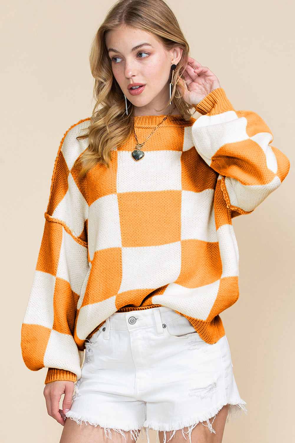 Plaid & Cozy Bishop Sleeve Sweater