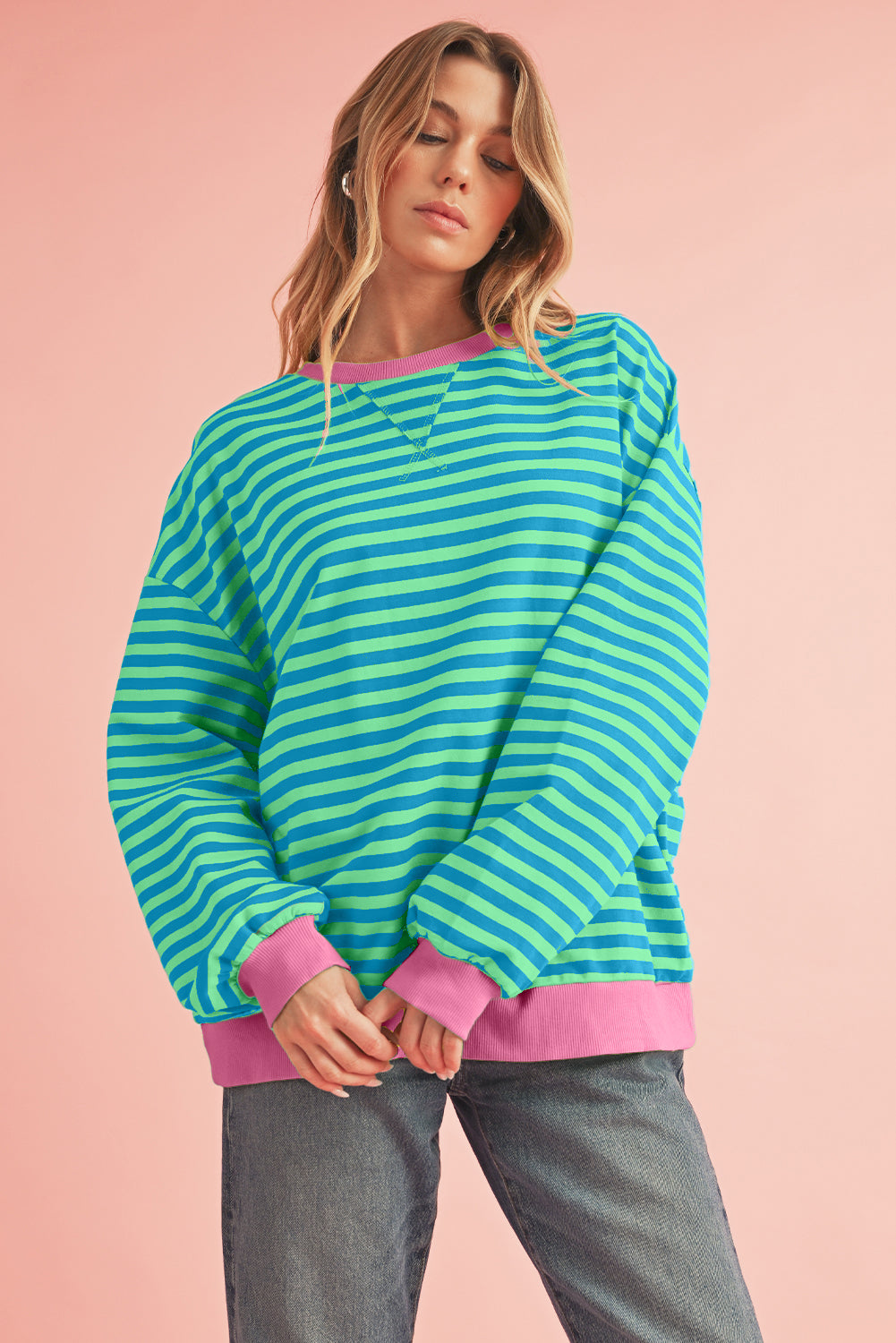 Chill Vibes Contrast Edge Oversized Sweatshirt