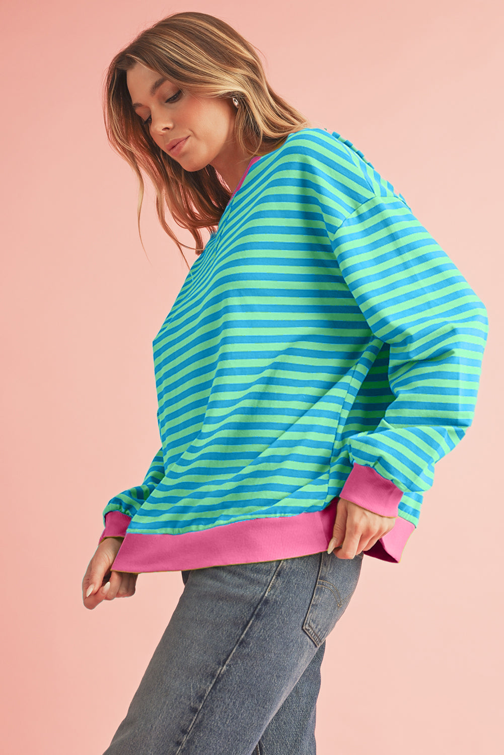 Chill Vibes Contrast Edge Oversized Sweatshirt