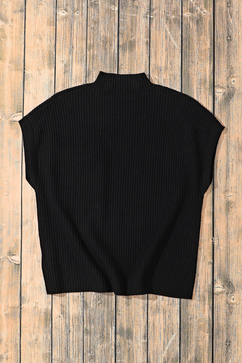 Cozy Breeze Ribbed Short-Sleeve Sweater