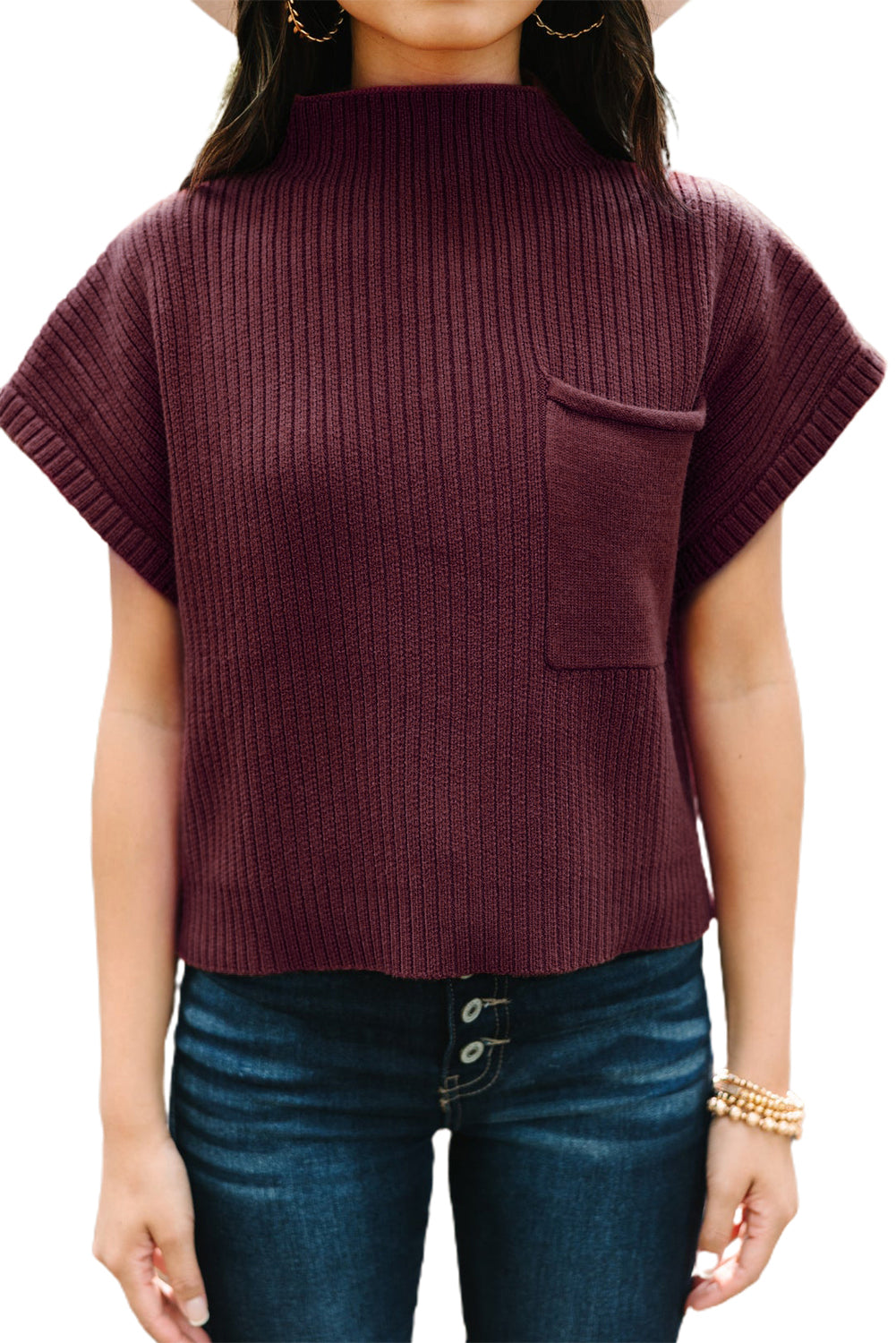 Cozy Breeze Ribbed Short-Sleeve Sweater