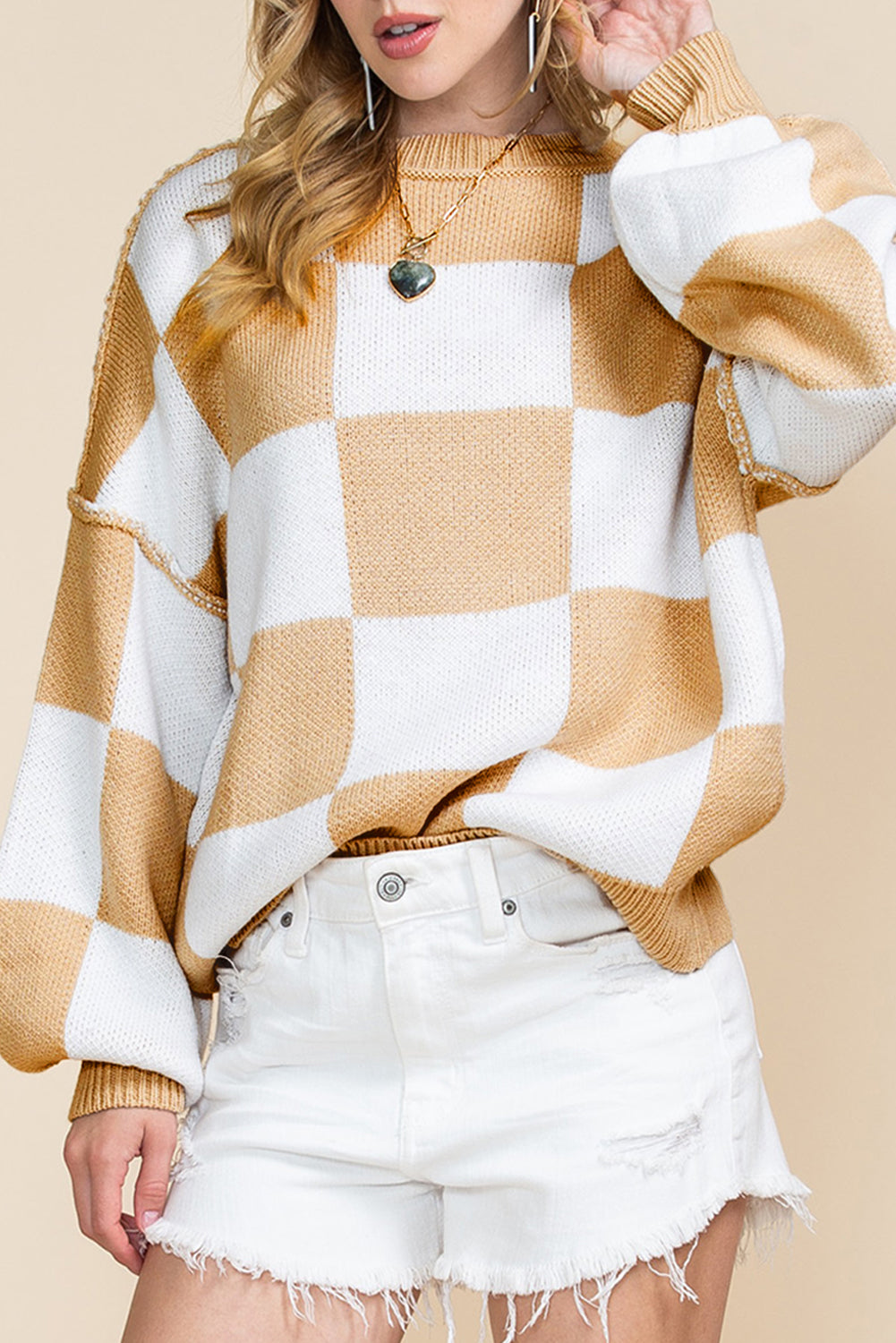 Plaid & Cozy Bishop Sleeve Sweater