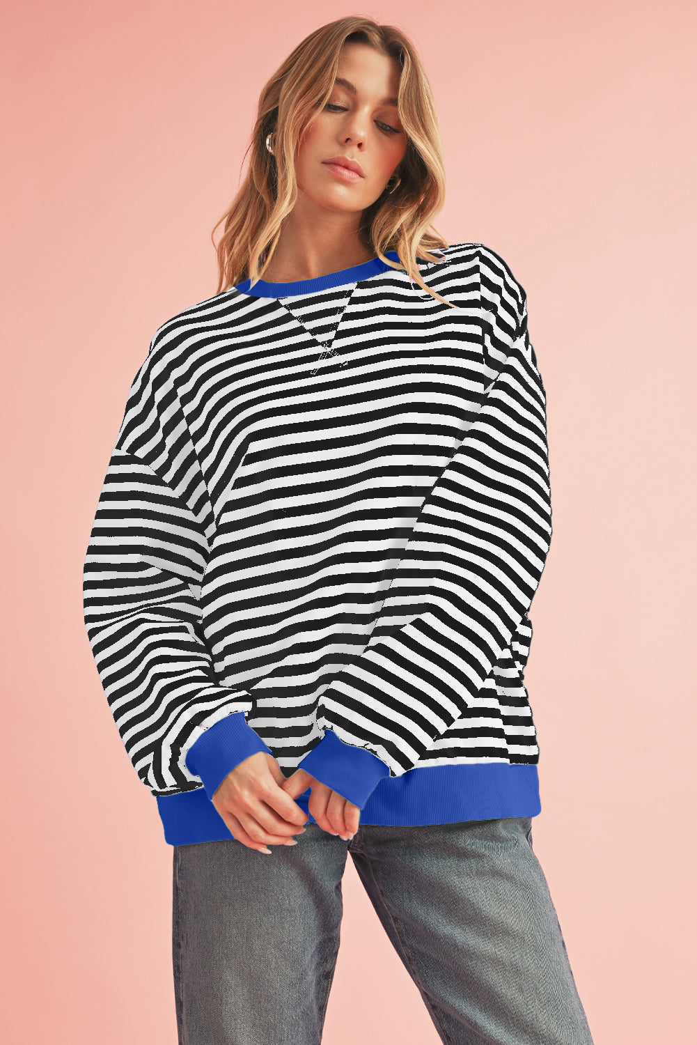 Chill Vibes Contrast Edge Oversized Sweatshirt