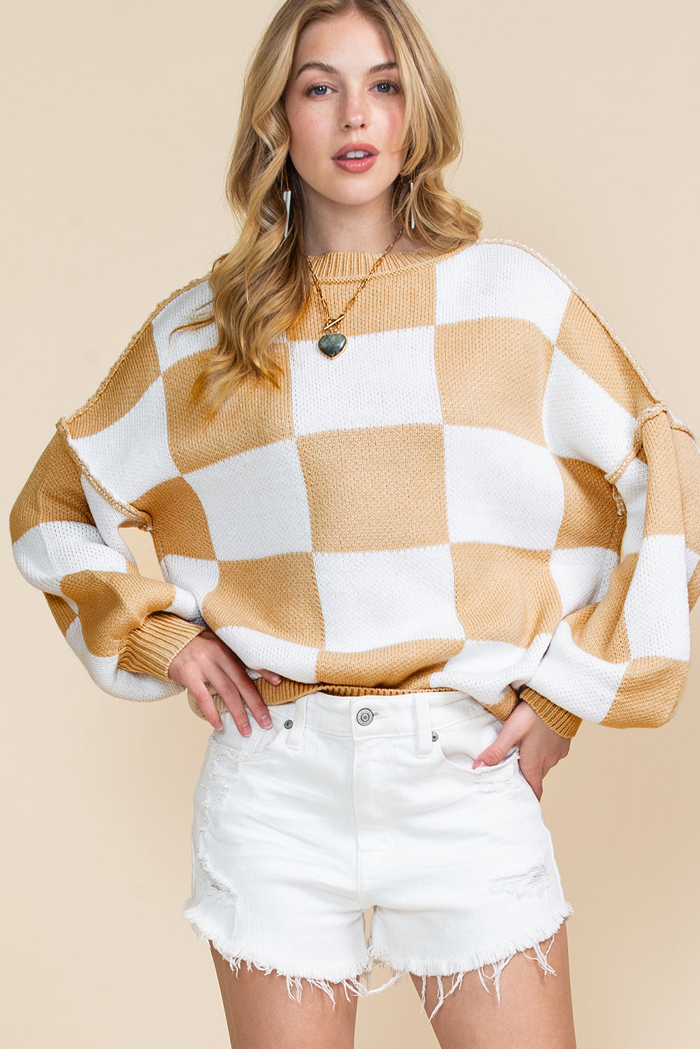 Plaid & Cozy Bishop Sleeve Sweater