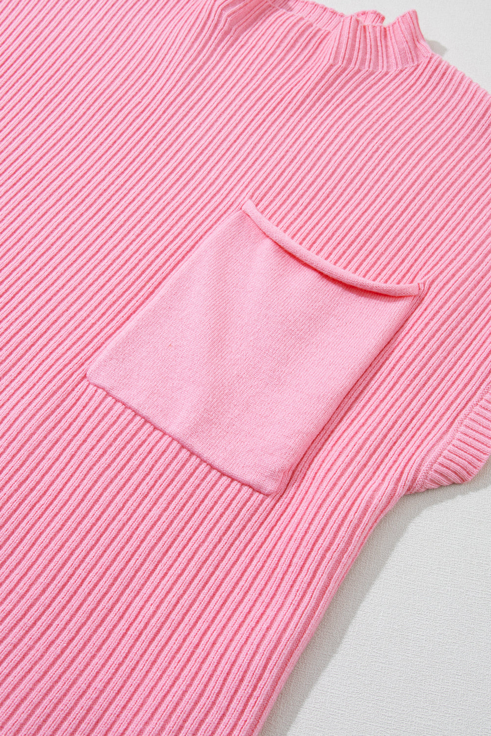 Cozy Breeze Ribbed Short-Sleeve Sweater