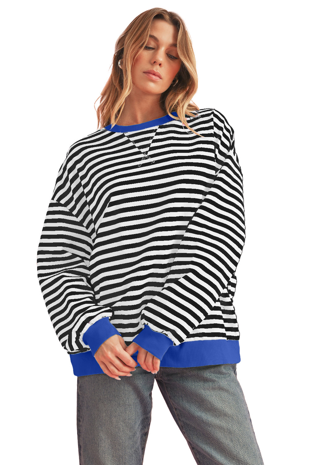 Chill Vibes Contrast Edge Oversized Sweatshirt