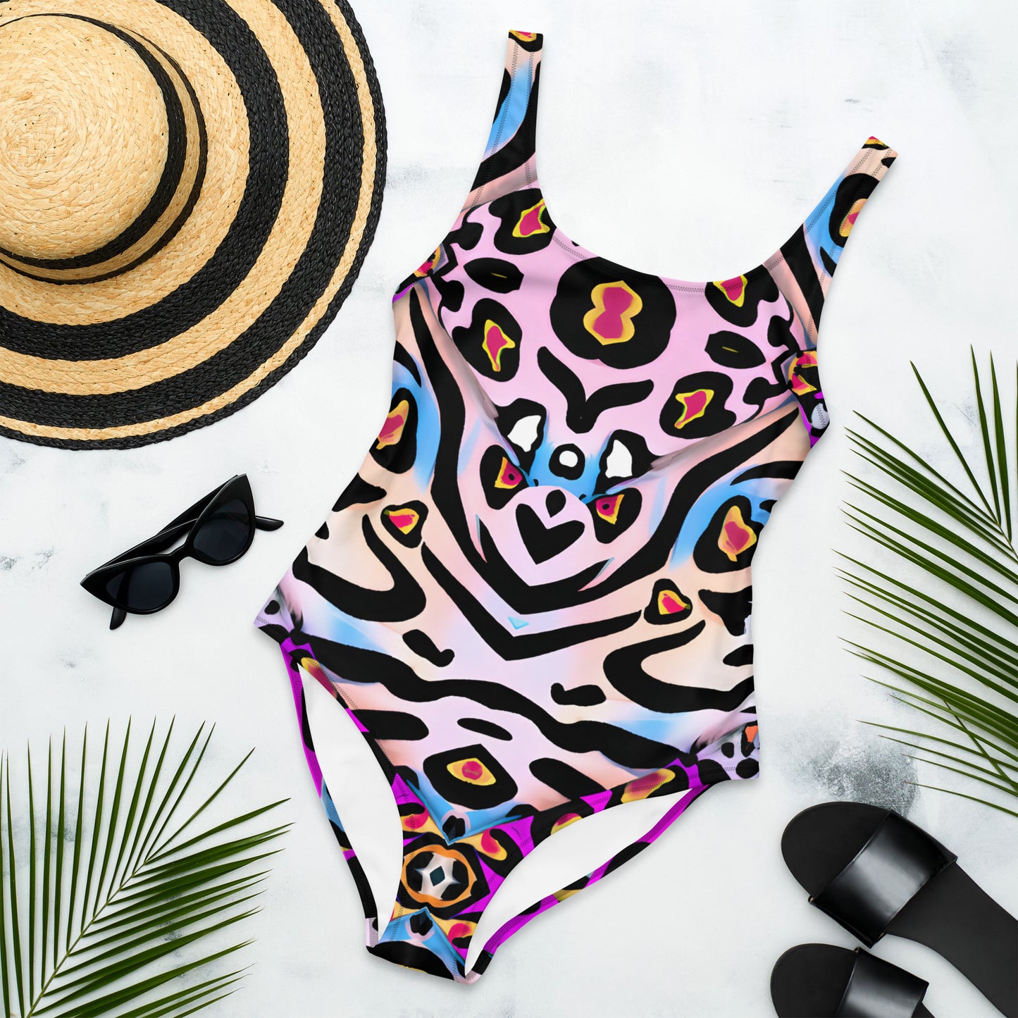 Modern Animal Print One-Piece Swimsuit