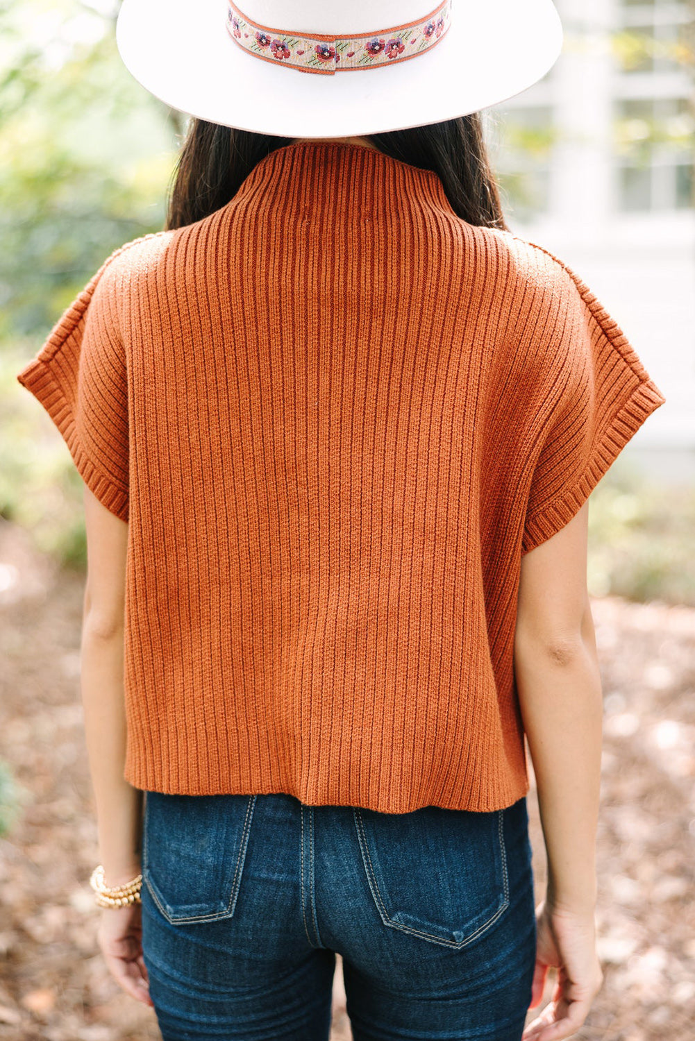 Cozy Breeze Ribbed Short-Sleeve Sweater