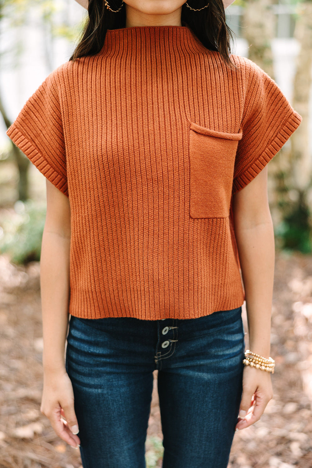 Cozy Breeze Ribbed Short-Sleeve Sweater