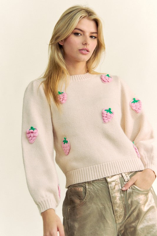 Berry Sweet Crochet Sweater