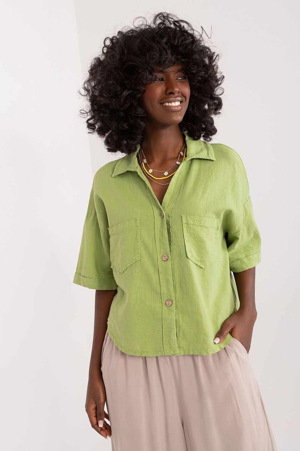 Summer Day Breezy Linen Blend Shirt