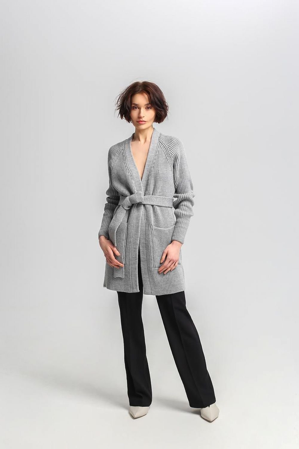 Snug Elegance Longline Tie Cardigan