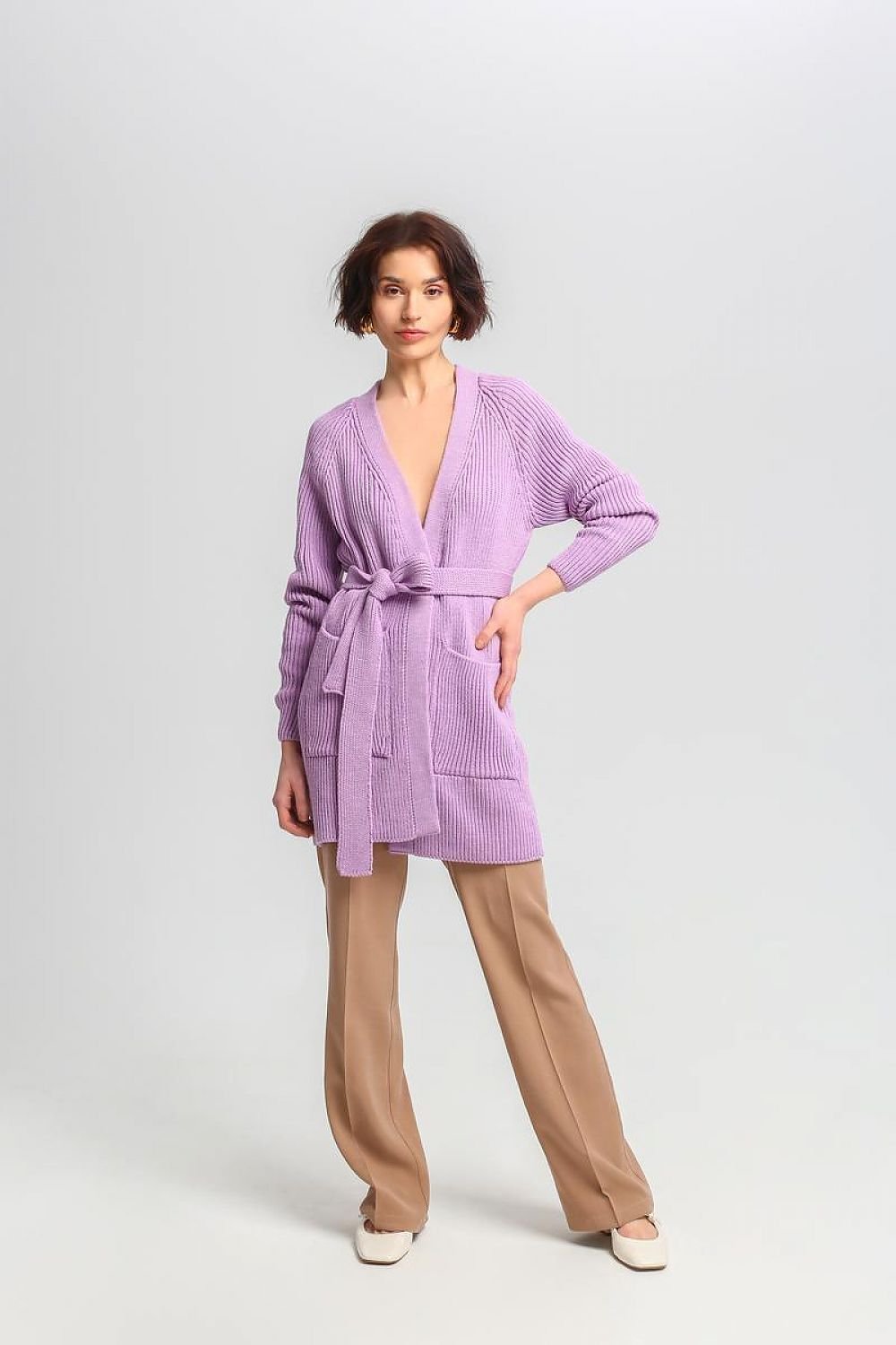 Snug Elegance Longline Tie Cardigan