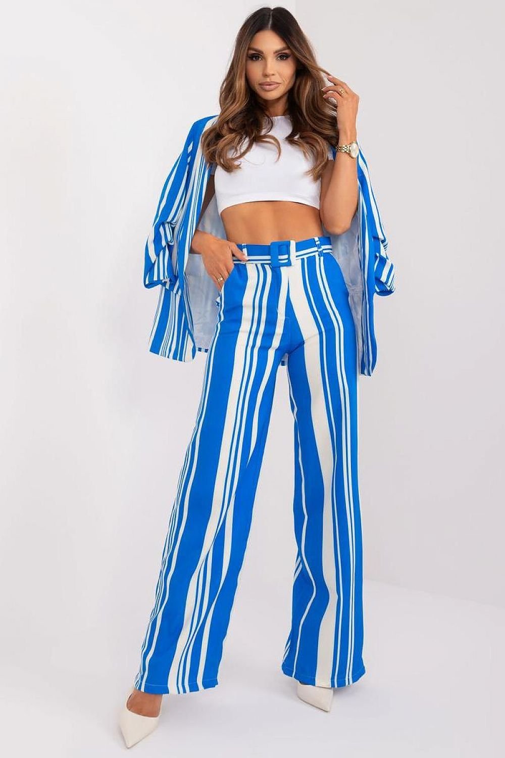 Modern Striped Comfort Wide-Leg Pants