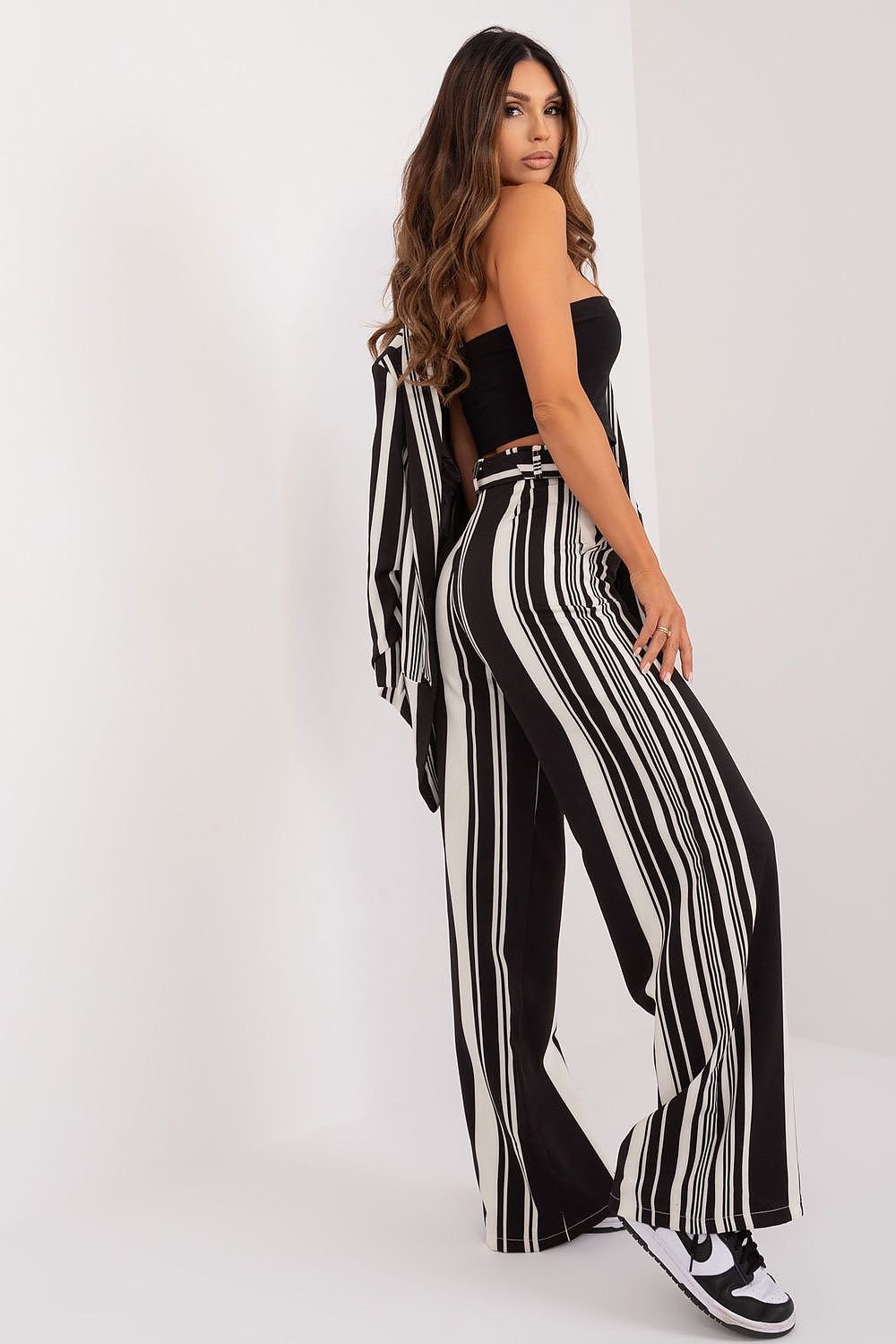 Modern Striped Comfort Wide-Leg Pants