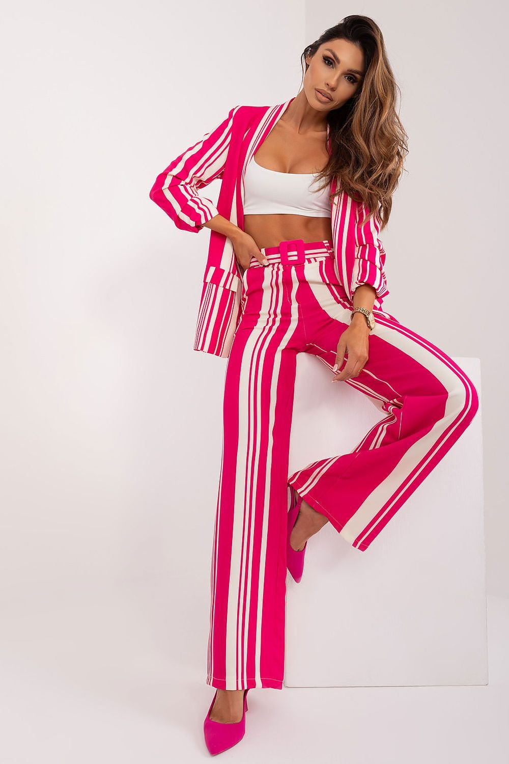 Modern Striped Comfort Wide-Leg Pants