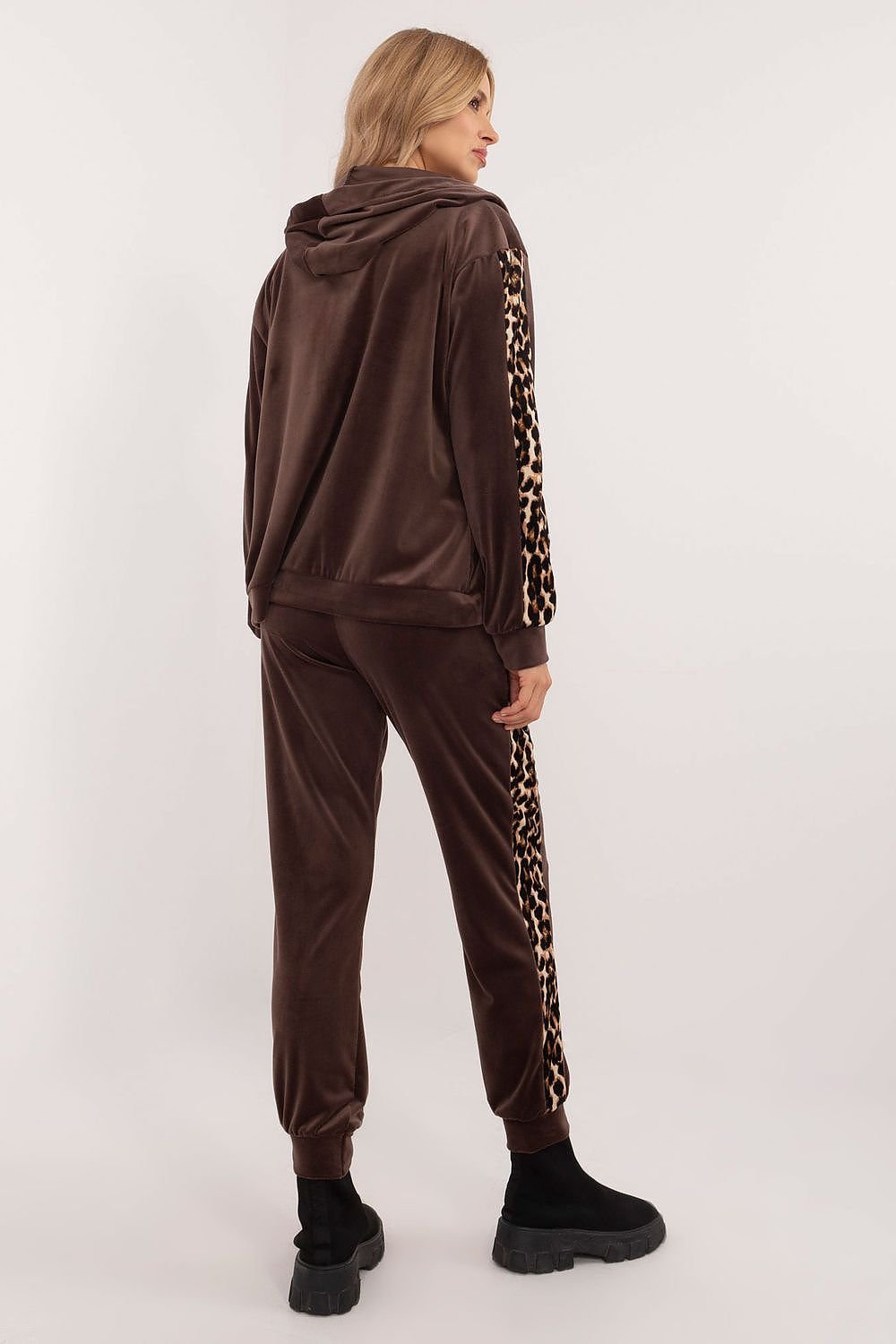 Sporty Chic Animal Print Velour Lounge Set