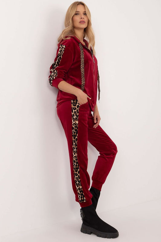 Sporty Chic Animal Print Velour Lounge Set