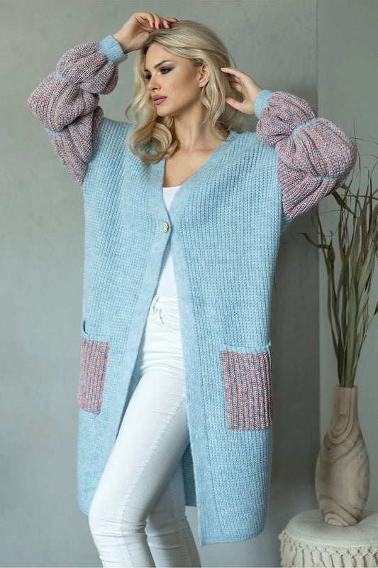 Fluffy Soft One-Button Cardigan